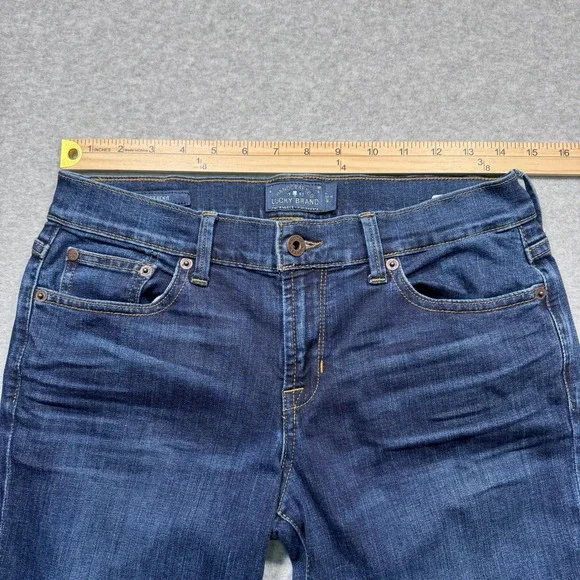 Lucky Brand Sweet Boot Jeans Womens 4/27 Dark Wash Blue Denim Bootcut Mid Rise - Picture 6 of 8